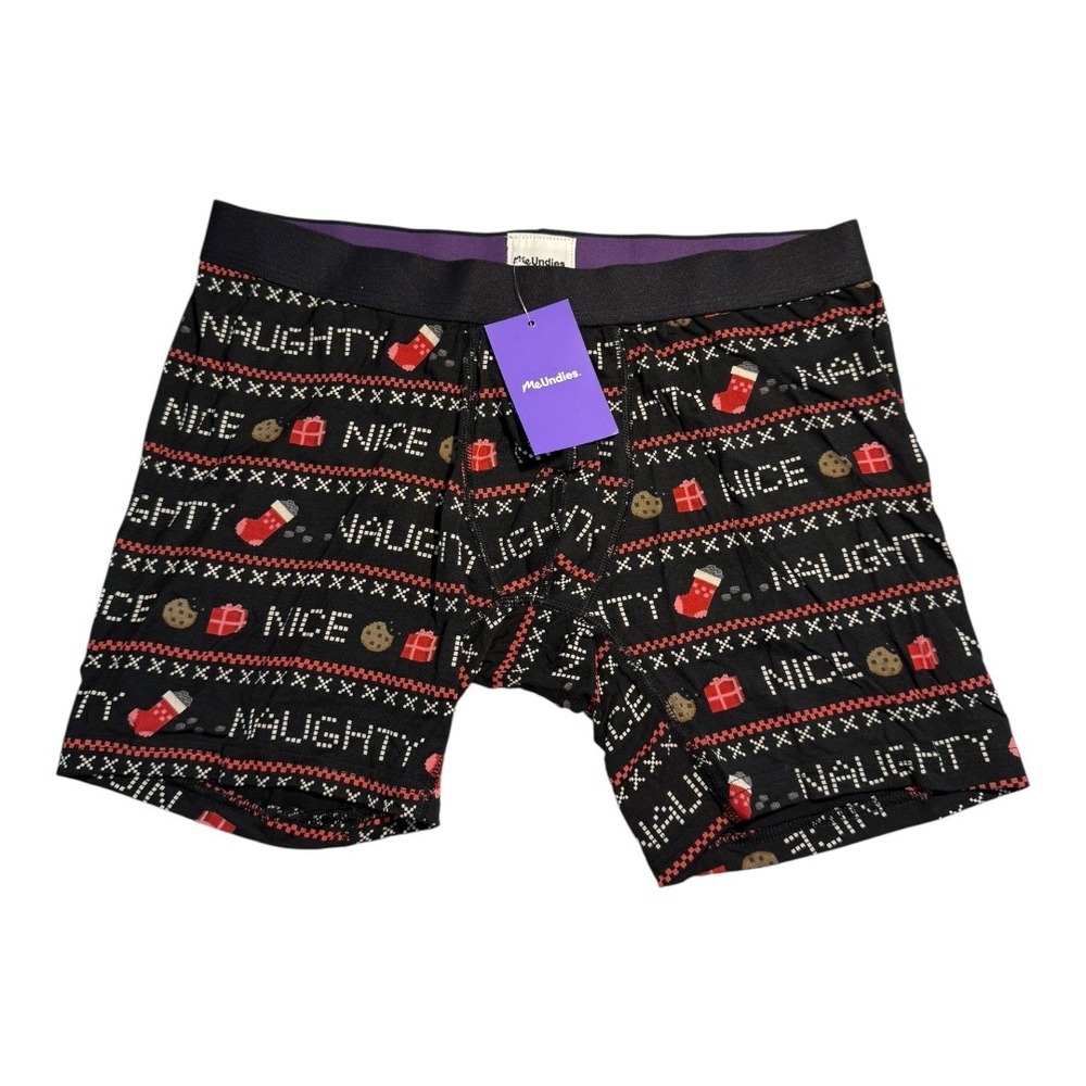 MeUndies Men's Boxer Briefs Underwear Naughty or Nice Holiday Medium NWT‎